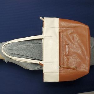 Stone Mountain Brown & Cream Leather Purse Bag